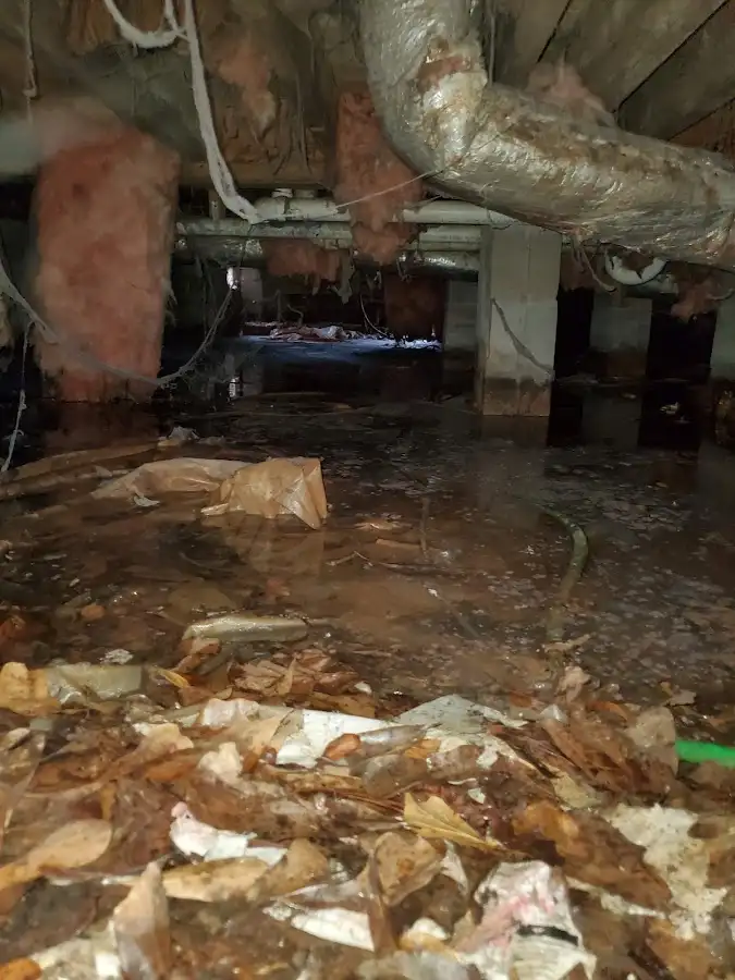 Crawl space flood assessment for Commercial Water Damage Restoration in Tucker