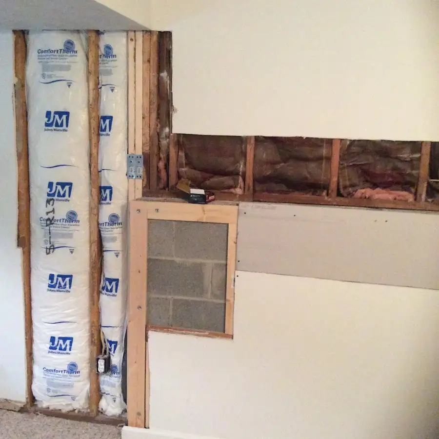Wall insulation replacement during Basement Flood Cleanup in Tucker